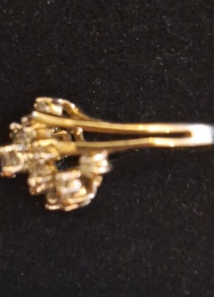 Vintage PANETTA Sterling  Rhinestone Cocktail Ring Size 6.5