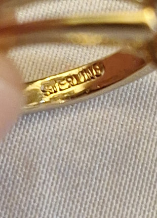 Vintage PANETTA Sterling  Rhinestone Cocktail Ring Size 6.5