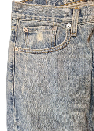Levis Low Rise Boot Fit W32 L30 Distressed Light Wash Denim Jeans