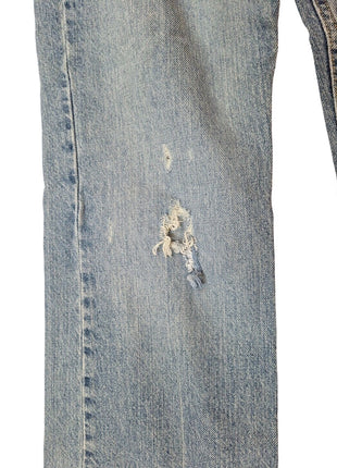 Levis Low Rise Boot Fit W32 L30 Distressed Light Wash Denim Jeans