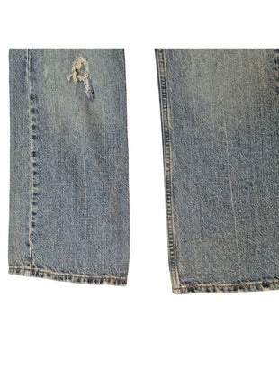 Levis Low Rise Boot Fit W32 L30 Distressed Light Wash Denim Jeans