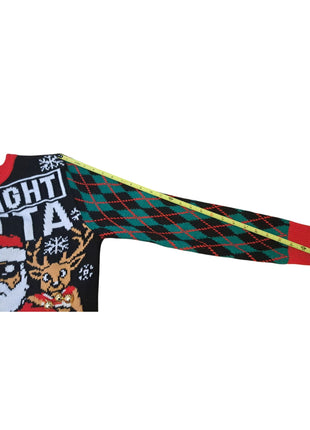 Men's Straight Outta North Pole Christmas Sweater Santa Ugly Holiday S Small (34-36)