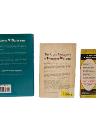 Set Of 3 Tennessee Williams Books: Conversations Glass Menagerie & Rose Tattoo