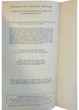 Set Of 3 Tennessee Williams Books: Conversations Glass Menagerie & Rose Tattoo