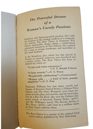 Set Of 3 Tennessee Williams Books: Conversations Glass Menagerie & Rose Tattoo