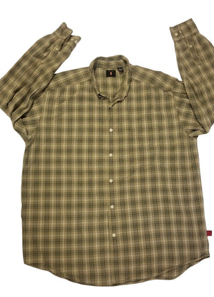 Levis Men's Long Sleeve Button Down Green Plaid Shirt XL
