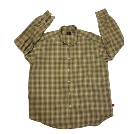 Levis Men's Long Sleeve Button Down Green Plaid Shirt XL