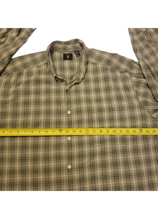 Levis Men's Long Sleeve Button Down Green Plaid Shirt XL