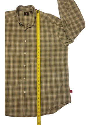 Levis Men's Long Sleeve Button Down Green Plaid Shirt XL